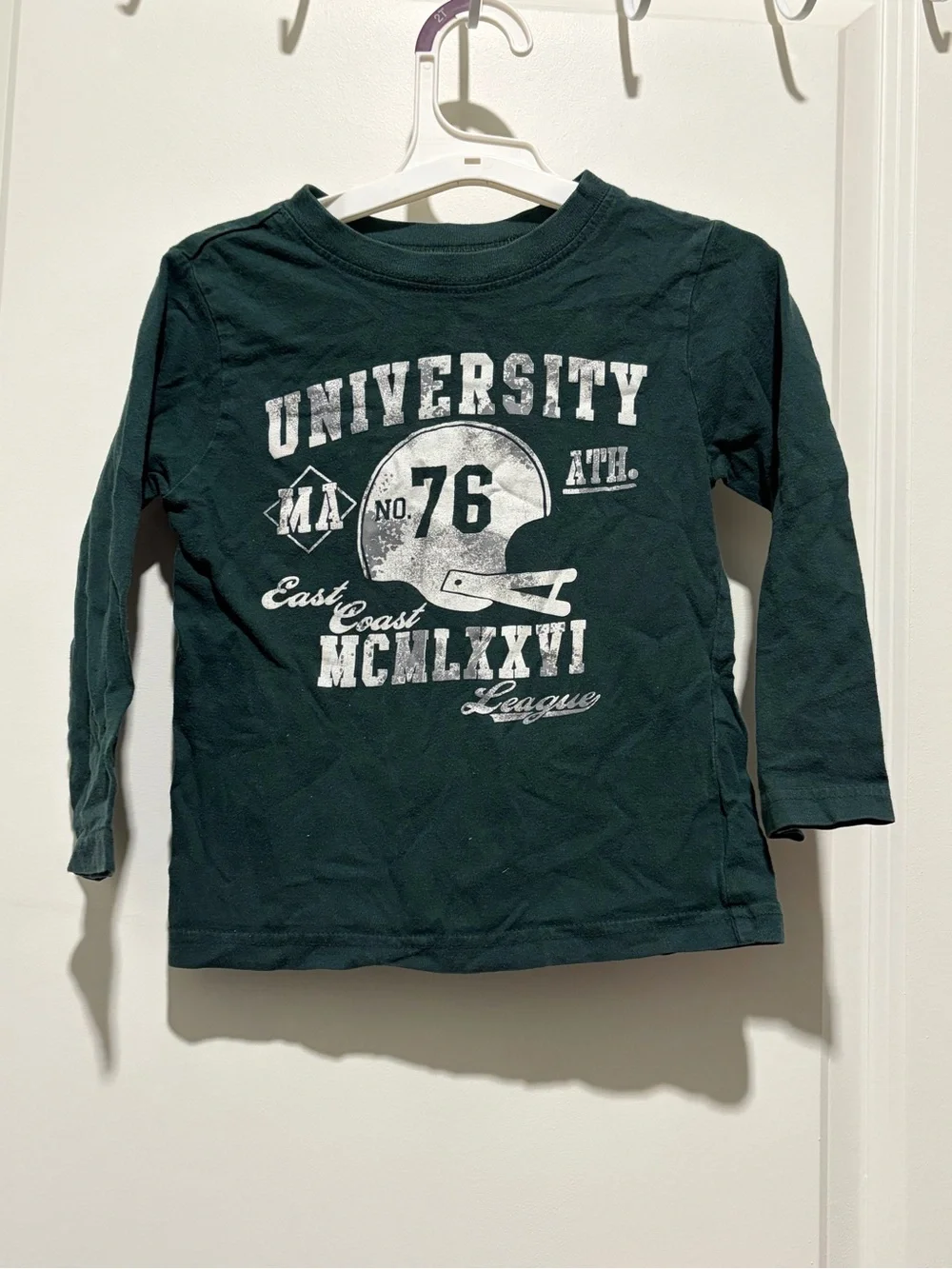 The Children's Place Dark Green Long Sleeve 'University' Graphic Tee